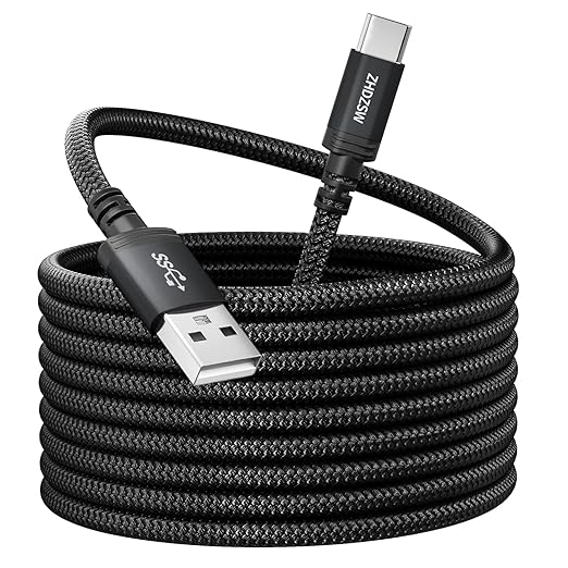 Extra Langes 3M USB C Ladekabel, 3.1A Schnellladekabel, USB anf Typ C Kabel geflochten für PS5 Controller